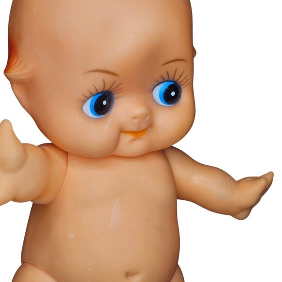 VTG Kewpie Rubber Doll 9" Jointed Squeak Toy Kitschy Baby Doll Molded Hair - Picture 10 of 15